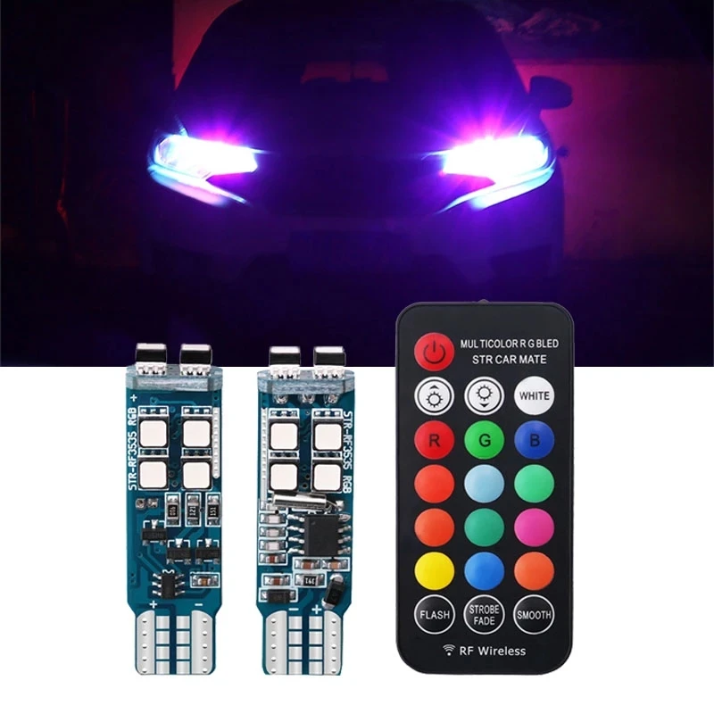 20pcs Car Flash Strobe Light T10 W5W Bulbs RGB with Remote Controller Interior 12V Headlight Wedge LED Atmosphere Turn Lights
20pcs Car Flash Strobe Light T10 W5W Bulbs RGB with Remote Controller Interior 12V Headlight Wedge LED Atmosphere Turn Lights