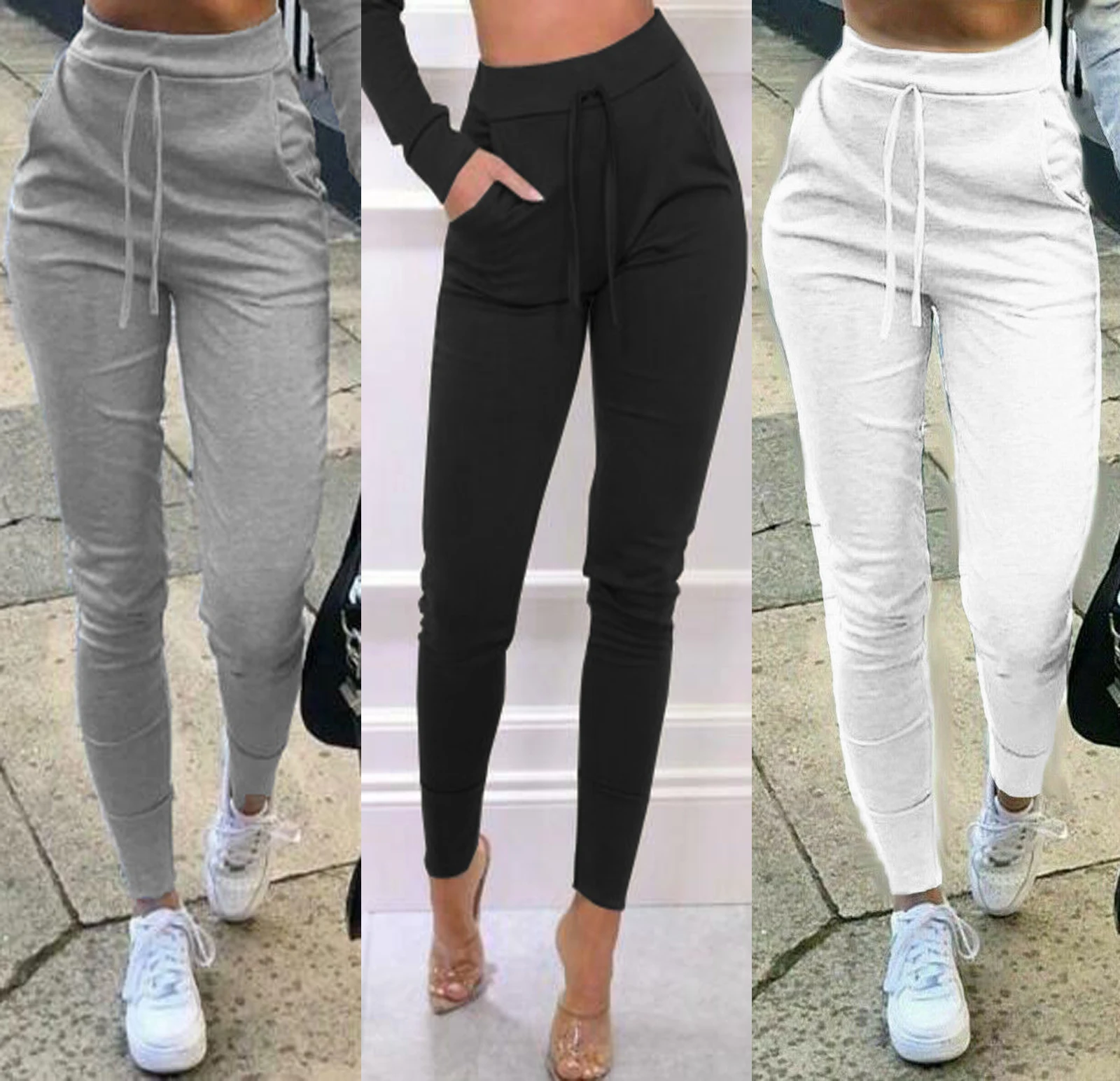 New Women High Waist Lace-up Pants Solid Color Joggers Sweatpants Fashion Ladies Slim Fit Pencil Trousers Streetwear
New Women High Waist Lace-up Pants Solid Color Joggers Sweatpants Fashion Ladies Slim Fit Pencil Trousers Streetwear