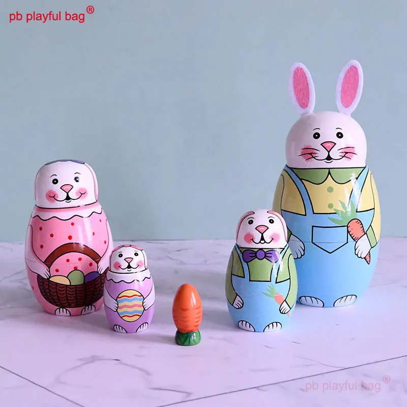 PB игривая сумка, пятислойный мультяшный кролик, животное, русская кукла, деревянное украшение для дома, поделки, Детские Веселые игрушки, подарок HG187
PB игривая сумка, пятислойный мультяшный кролик, животное, русская кукла, деревянное украшение для дома, поделки, Детские Веселые игрушки, подарок HG187