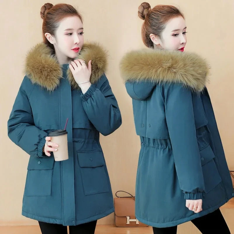 Women Parka Jacket Thick Warm Winter Coat Korean Loose Big Fur Coller Hooded Outwear Female Cotton Padded Parkas 4XL
Women Parka Jacket Thick Warm Winter Coat Korean Loose Big Fur Coller Hooded Outwear Female Cotton Padded Parkas 4XL