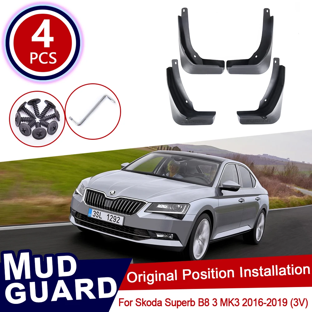 for Skoda Superb B8 3 MK3 3V 2016~2019 Car Mud Flaps Front Rear Mudguard Splash Guards Fender Mudflaps Flap Accessorie 2017 2018
for Skoda Superb B8 3 MK3 3V 2016~2019 Car Mud Flaps Front Rear Mudguard Splash Guards Fender Mudflaps Flap Accessorie 2017 2018