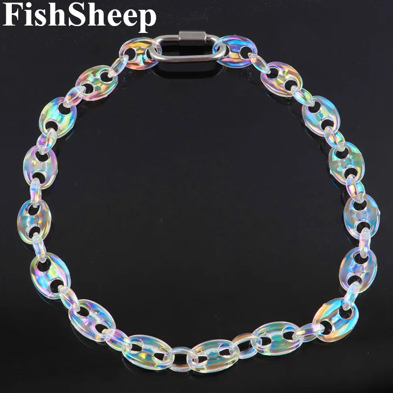 FishSheep Colorful Acrylic Coffee Bean Chain Necklace For Men Hip Hop Transparent Chains Pig Nose Choker Collar Necklaces Women
FishSheep Colorful Acrylic Coffee Bean Chain Necklace For Men Hip Hop Transparent Chains Pig Nose Choker Collar Necklaces Women