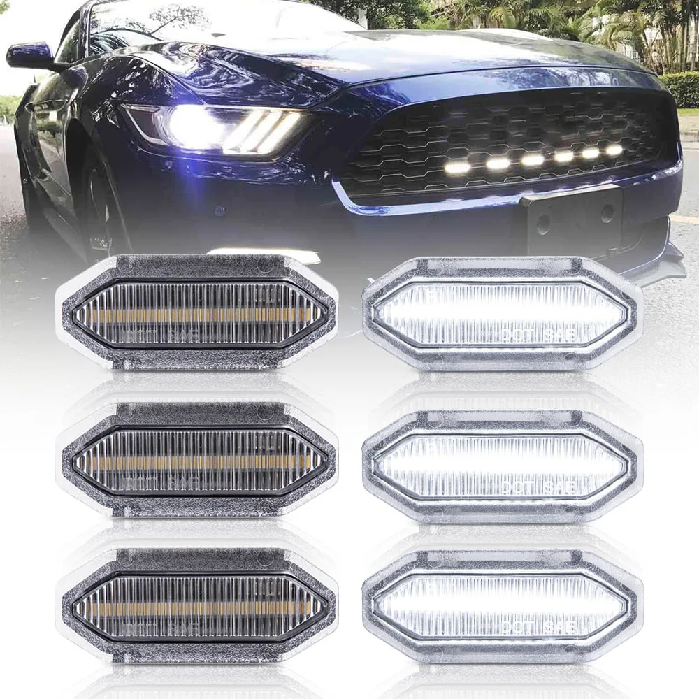 6PCS Front Grille LED DRL Lamp Assembly Daytime Running Light Driving Light Kit lamp For Ford Mustang 2015 2016 2017 2018 2019
6PCS Front Grille LED DRL Lamp Assembly Daytime Running Light Driving Light Kit lamp For Ford Mustang 2015 2016 2017 2018 2019