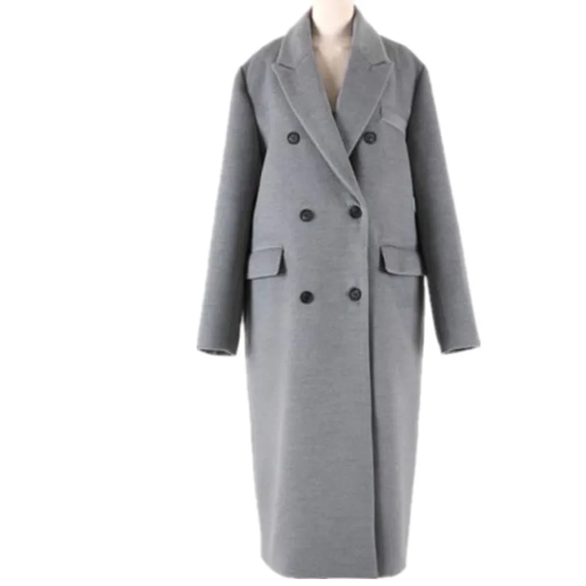 Autumn And Winter New Woolen Overcoat Women X-Long Loose Gray Double Breasted Wool Coat
Autumn And Winter New Woolen Overcoat Women X-Long Loose Gray Double Breasted Wool Coat
