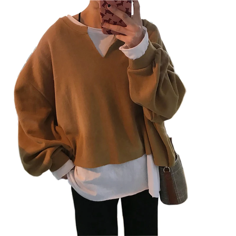 Spring 2021 / Fashion Fake two long-sleeved hoodies/original casual women's versatile hoodie sweatshirts
Spring 2021 / Fashion Fake two long-sleeved hoodies/original casual women's versatile hoodie sweatshirts