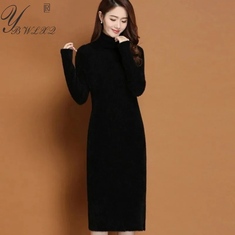 Autumn Winter New Imitation Mink Fleece Knitted Sweater Dress Women Elegant Solid Color Turtleneck Pullover Warm Midi Dress
Autumn Winter New Imitation Mink Fleece Knitted Sweater Dress Women Elegant Solid Color Turtleneck Pullover Warm Midi Dress