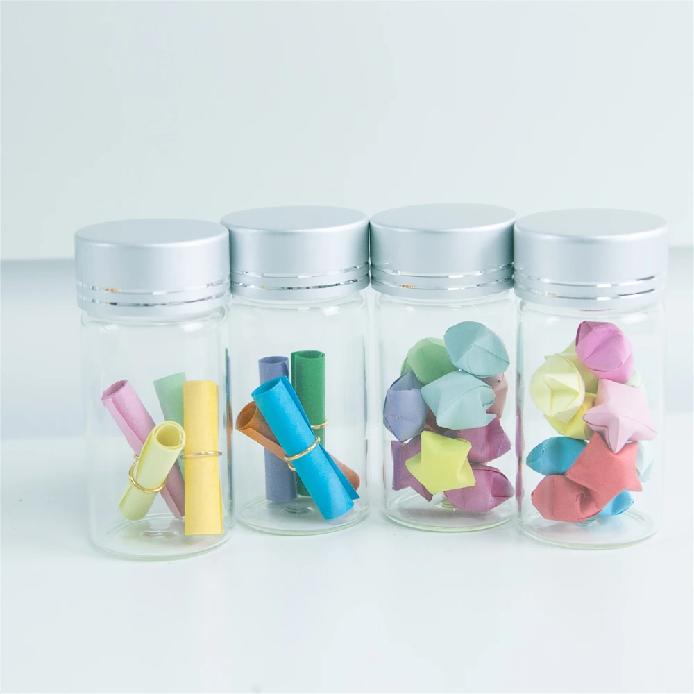 50Pcs 25ml Transparent Glass Container Screw Plastic Lid with Silver Tangent Cute Wishing Craft Vial Refillable Travel Bottles
50Pcs 25ml Transparent Glass Container Screw Plastic Lid with Silver Tangent Cute Wishing Craft Vial Refillable Travel Bottles