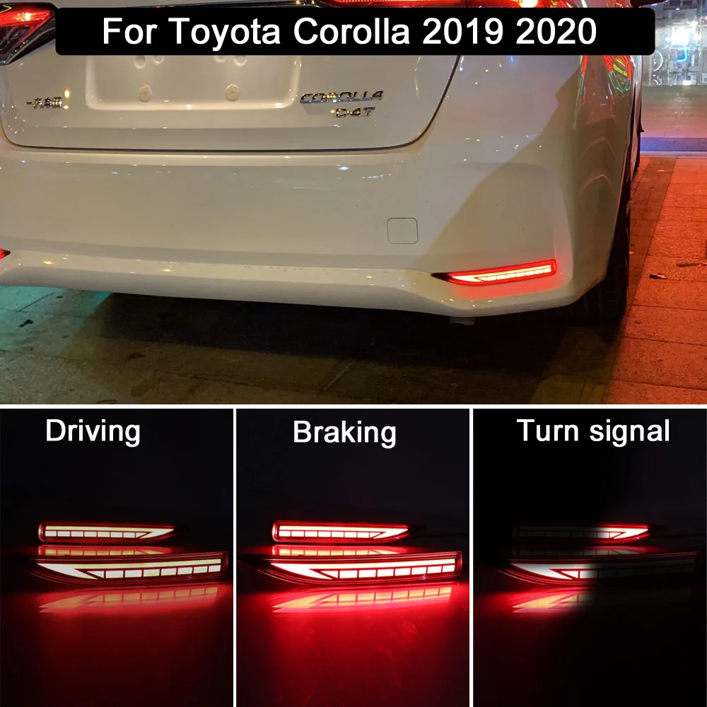 2Pcs LED Rear Bumper Reflector Warning Light For Toyota Corolla 2019 2020 Driving Light Braking Brake Light Turn Signal Light
2Pcs LED Rear Bumper Reflector Warning Light For Toyota Corolla 2019 2020 Driving Light Braking Brake Light Turn Signal Light