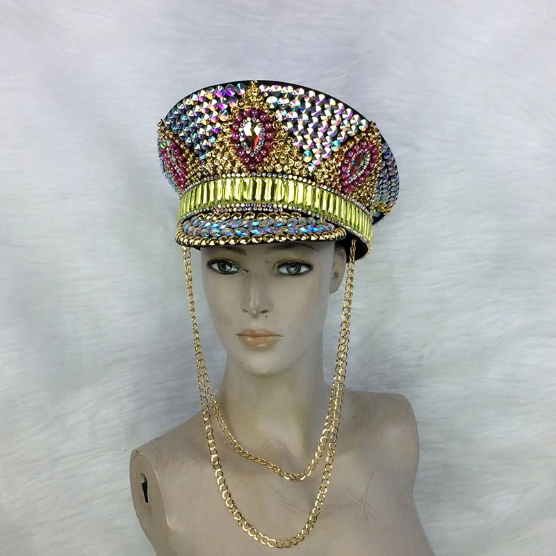 Fashion Handmade Adult Captain Hats Carnival Costume Performance Cap Stage Dance Show Festival Military Party Hat H004
Fashion Handmade Adult Captain Hats Carnival Costume Performance Cap Stage Dance Show Festival Military Party Hat H004