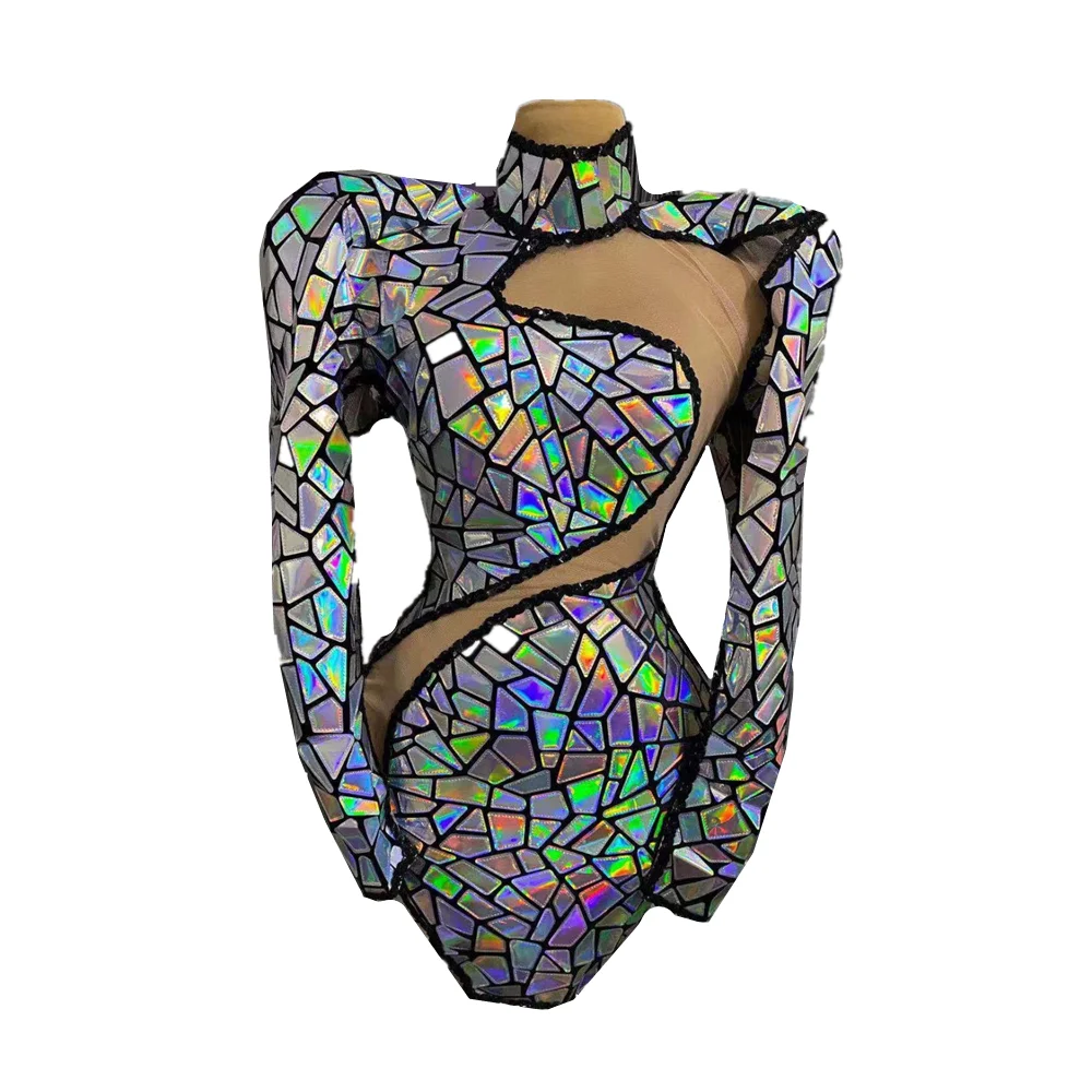 Shining Silver Sequins Birthday Party Dress Women Sexy Mesh Perspective Hollow Out Nightclub Bodycon Dress Dancer Stage Costumes
Shining Silver Sequins Birthday Party Dress Women Sexy Mesh Perspective Hollow Out Nightclub Bodycon Dress Dancer Stage Costumes