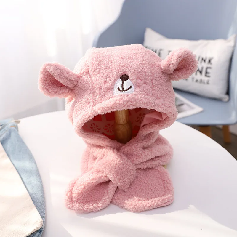 Winter New Cute Baby Hat Cartoon Bear Pattern Plus Velvet Thick Warm Ear Protection Scarf One Piece Fashion Beautiful Hat
Winter New Cute Baby Hat Cartoon Bear Pattern Plus Velvet Thick Warm Ear Protection Scarf One Piece Fashion Beautiful Hat