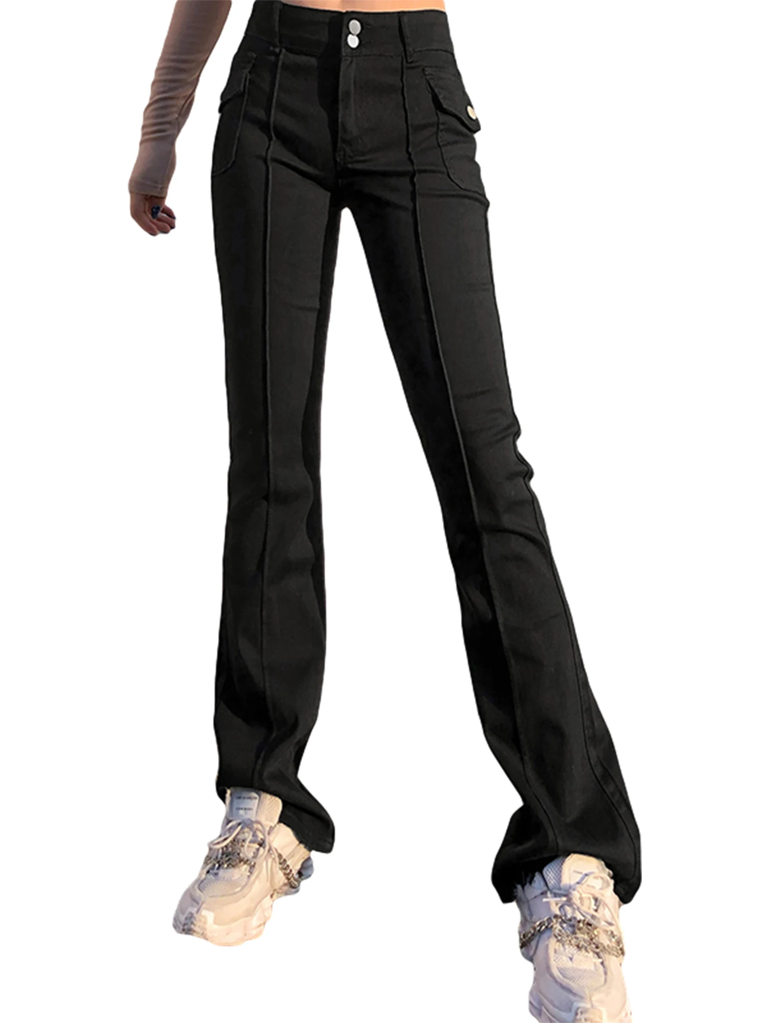 Women's Pants, Side Pockets Solid Color Vintage Skinny Jeans Trousers for Female
Women's Pants, Side Pockets Solid Color Vintage Skinny Jeans Trousers for Female