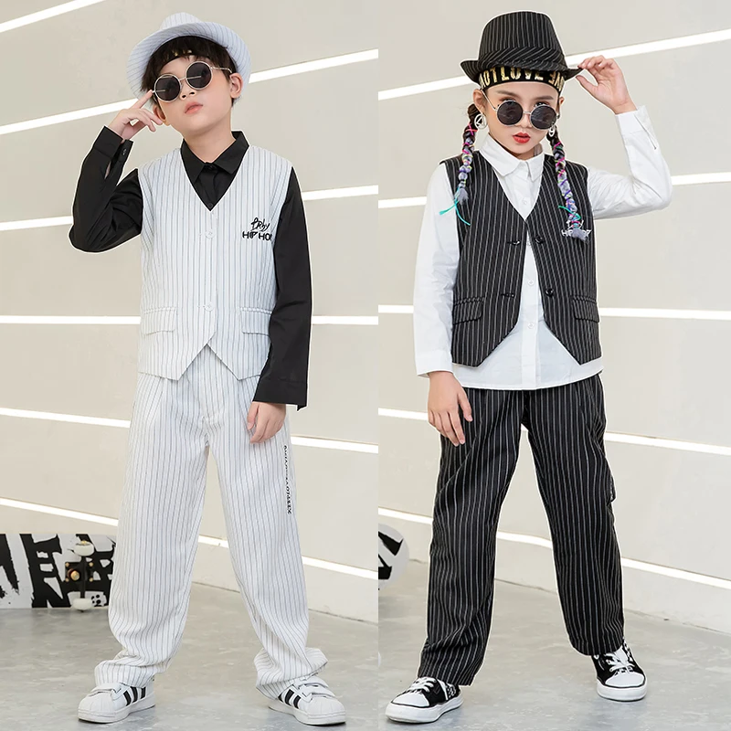 Kids Hip Hop Costumes Breaking Street Dance White Suits Vest Shirt Pants Boys Hip Hop Dance Clothes Jazz Stage Costume BL5526
Kids Hip Hop Costumes Breaking Street Dance White Suits Vest Shirt Pants Boys Hip Hop Dance Clothes Jazz Stage Costume BL5526