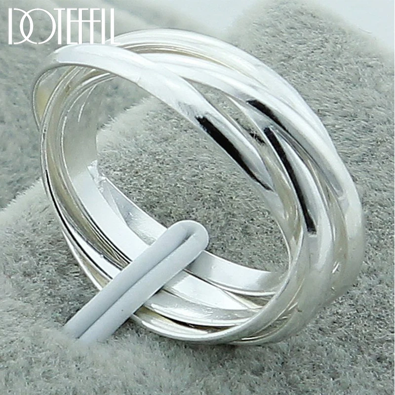 DOTEFFIL 925 Sterling Silver Five Circle Coil Ring For Women Wedding Engagement Party Fashion Charm Jewelry
DOTEFFIL 925 Sterling Silver Five Circle Coil Ring For Women Wedding Engagement Party Fashion Charm Jewelry
