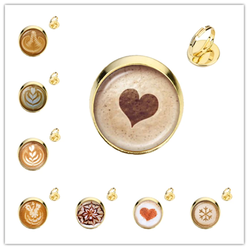 Coffee Latte Chocolate Printing Love Heart Art Rings Carving Flower Clover Cat Charm Glass Cabochon Jewelry For Women Girls Kids
Coffee Latte Chocolate Printing Love Heart Art Rings Carving Flower Clover Cat Charm Glass Cabochon Jewelry For Women Girls Kids