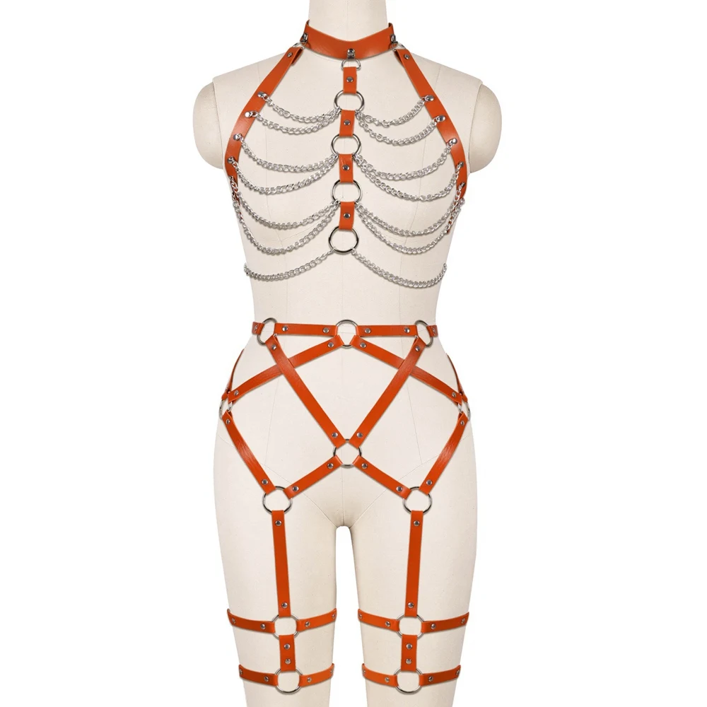 Harajuku 2pc Full Body Leather Set Harness For Women Pastel Goth Metal Chain Accessories Hollow Bra Sword Belt Lingerie Garter
Harajuku 2pc Full Body Leather Set Harness For Women Pastel Goth Metal Chain Accessories Hollow Bra Sword Belt Lingerie Garter