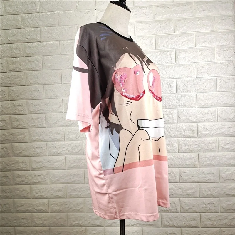 Designer Harajuku Summer Women Long Loose Fit T-shirt Cartoon Printed Sequined Tees Tops Casual Streetwear Short Sleeve T-shirts
Designer Harajuku Summer Women Long Loose Fit T-shirt Cartoon Printed Sequined Tees Tops Casual Streetwear Short Sleeve T-shirts