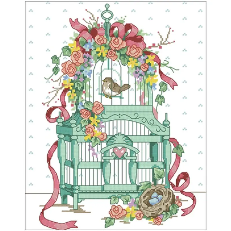 Ribbon Bird Cage Flower Patterns Counted Cross Stitch 11CT 14CT 18CT DIY Handmade Cross Stitch Kits Embroidery Needlework Sets
Ribbon Bird Cage Flower Patterns Counted Cross Stitch 11CT 14CT 18CT DIY Handmade Cross Stitch Kits Embroidery Needlework Sets