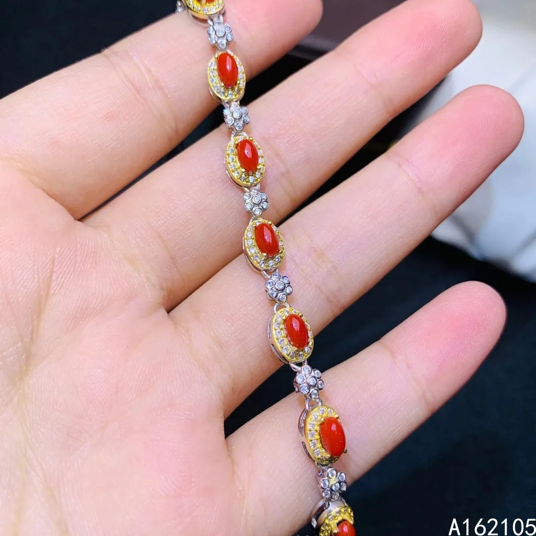 Fine Jewelry 925 Pure Silver Chinese Style Natural Red Coral Girl Luxury Popular Oval Gemstone Hand Chain Bracelet Support Detec
Fine Jewelry 925 Pure Silver Chinese Style Natural Red Coral Girl Luxury Popular Oval Gemstone Hand Chain Bracelet Support Detec