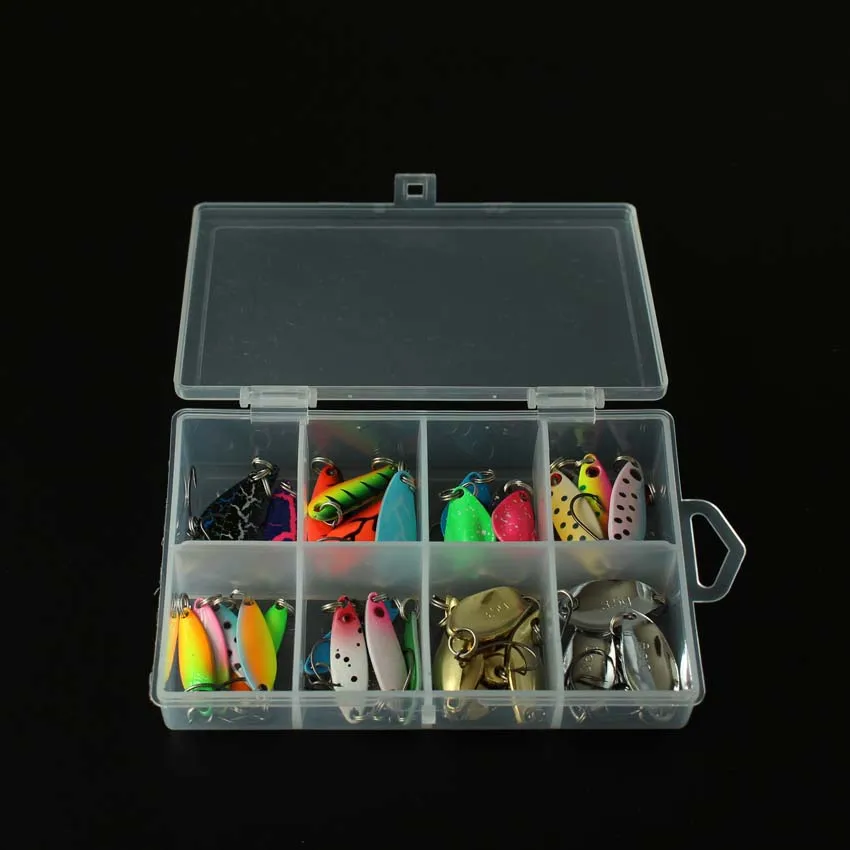 New Lure Set 40pcs Mixed 2g/2.5g/3g/3.5g/5g Spoon Lure Fishing Box Fishing Lure set Trout Lure Artificial Bait
New Lure Set 40pcs Mixed 2g/2.5g/3g/3.5g/5g Spoon Lure Fishing Box Fishing Lure set Trout Lure Artificial Bait