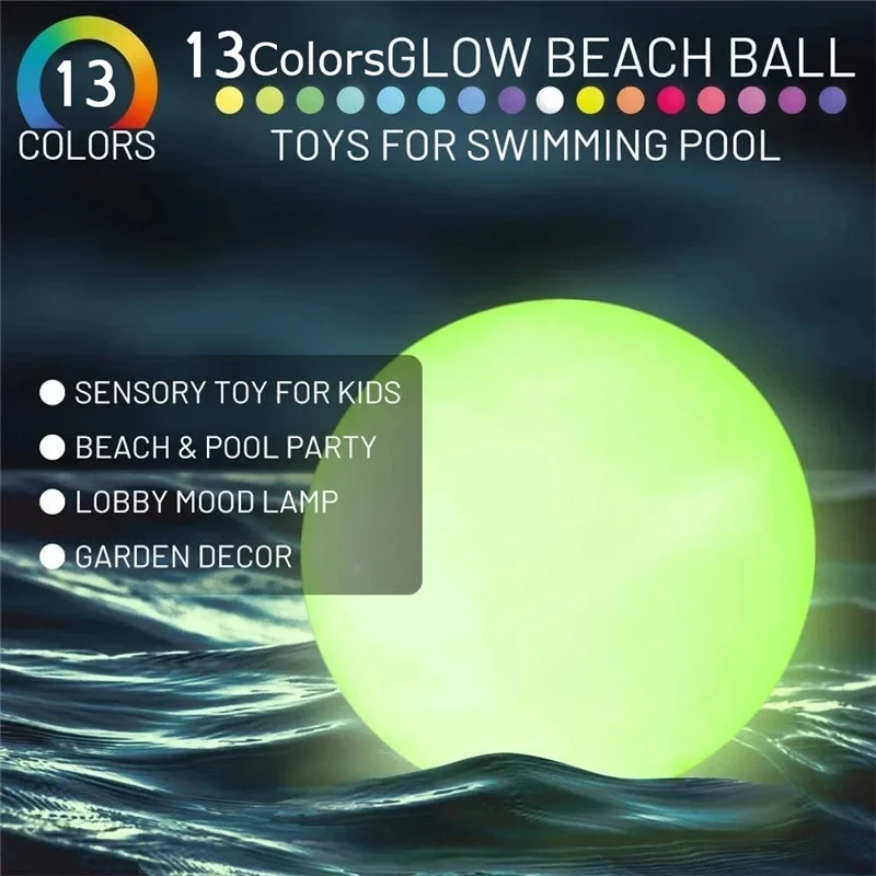 40cm RGB Floating Pool Light 16in 13 Colors Glowing Decorative Beach Ball For Outdoor Swimming Pool Sports Equipment
40cm RGB Floating Pool Light 16in 13 Colors Glowing Decorative Beach Ball For Outdoor Swimming Pool Sports Equipment