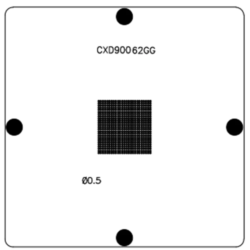Direct Heating 80*80 90*90MM Stencil For CXD90062 CXD90062GG 0.5MM Game Console Display Chip CPU BGA Stencil Template Reballing
Direct Heating 80*80 90*90MM Stencil For CXD90062 CXD90062GG 0.5MM Game Console Display Chip CPU BGA Stencil Template Reballing