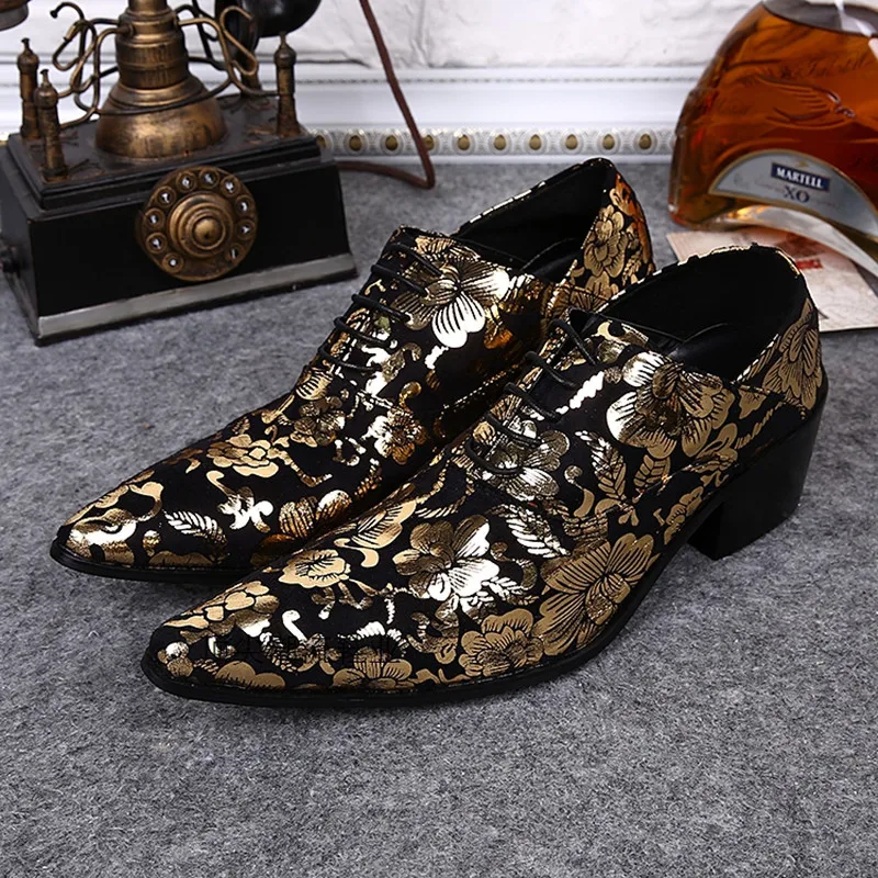 Chaussure Homme Cuir Floral Genuine Leather Elegant Mens High Heels Shoes Dress Wedding Formal Oxford for Men With Free Shipping
Chaussure Homme Cuir Floral Genuine Leather Elegant Mens High Heels Shoes Dress Wedding Formal Oxford for Men With Free Shipping