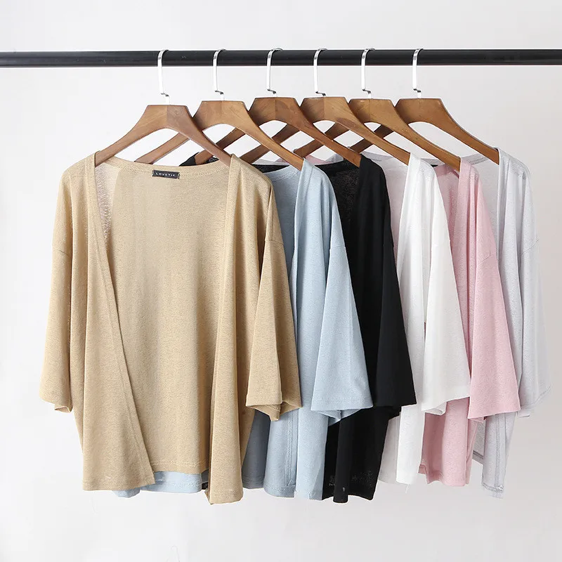 2021 Summer Autumn Women Short Cardigan Shawl Coat Casual Loose Thin Ice Knitted Cardigans Female Sun Protection Shirt Jacket
2021 Summer Autumn Women Short Cardigan Shawl Coat Casual Loose Thin Ice Knitted Cardigans Female Sun Protection Shirt Jacket