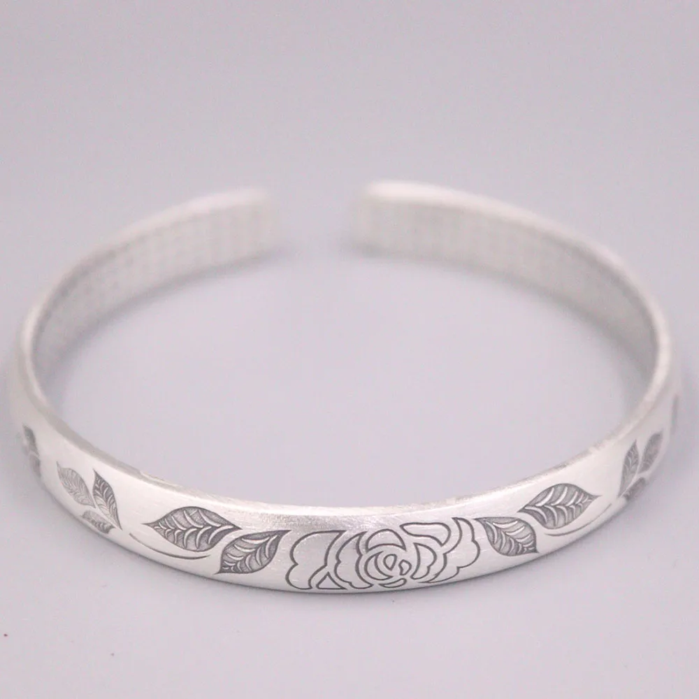 Fine Pure S999 Sterling Silver Bangle Women 8mm Flower Leaf Figure Link Bracelet 56-60mm 34-35g
Fine Pure S999 Sterling Silver Bangle Women 8mm Flower Leaf Figure Link Bracelet 56-60mm 34-35g