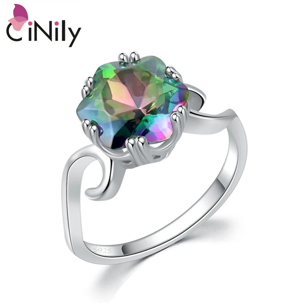 CiNily 100% Solid 925 Sterling Silver Created Mystic Stone Wholesale for Women Jewelry Engagement Wedding Ring Size 7-8 SR015
CiNily 100% Solid 925 Sterling Silver Created Mystic Stone Wholesale for Women Jewelry Engagement Wedding Ring Size 7-8 SR015