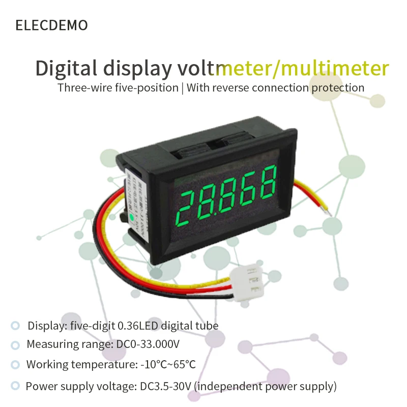 Super four and a half digit multimeter! Three-wire five-digit voltmeter 0-33.000V DC/digital voltmeter head
Super four and a half digit multimeter! Three-wire five-digit voltmeter 0-33.000V DC/digital voltmeter head