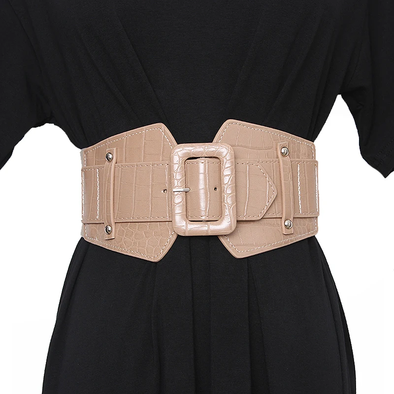 New brand women wide adjustable slim body corset belt black PU leather retro design comfortable elastic belts accessories
New brand women wide adjustable slim body corset belt black PU leather retro design comfortable elastic belts accessories