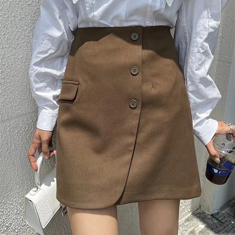 Women Korean Mini Skirts Lady Summer Autumn Fashion Harajuku High Waist A-Line Buttons Slim Solid Skirts Casual Streetwear
Women Korean Mini Skirts Lady Summer Autumn Fashion Harajuku High Waist A-Line Buttons Slim Solid Skirts Casual Streetwear