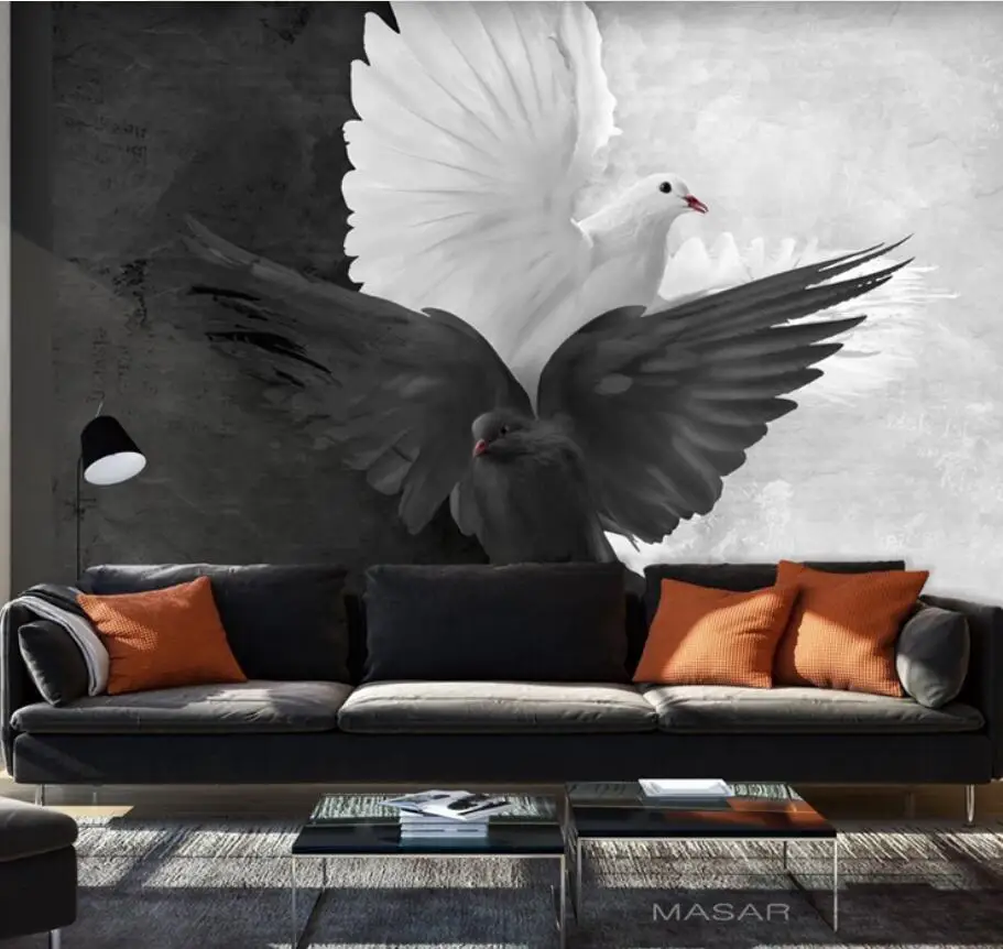 Custom 3D wallpaper mural simple modern nordic wind black and white pigeon art wallpaper background wall painting
Custom 3D wallpaper mural simple modern nordic wind black and white pigeon art wallpaper background wall painting