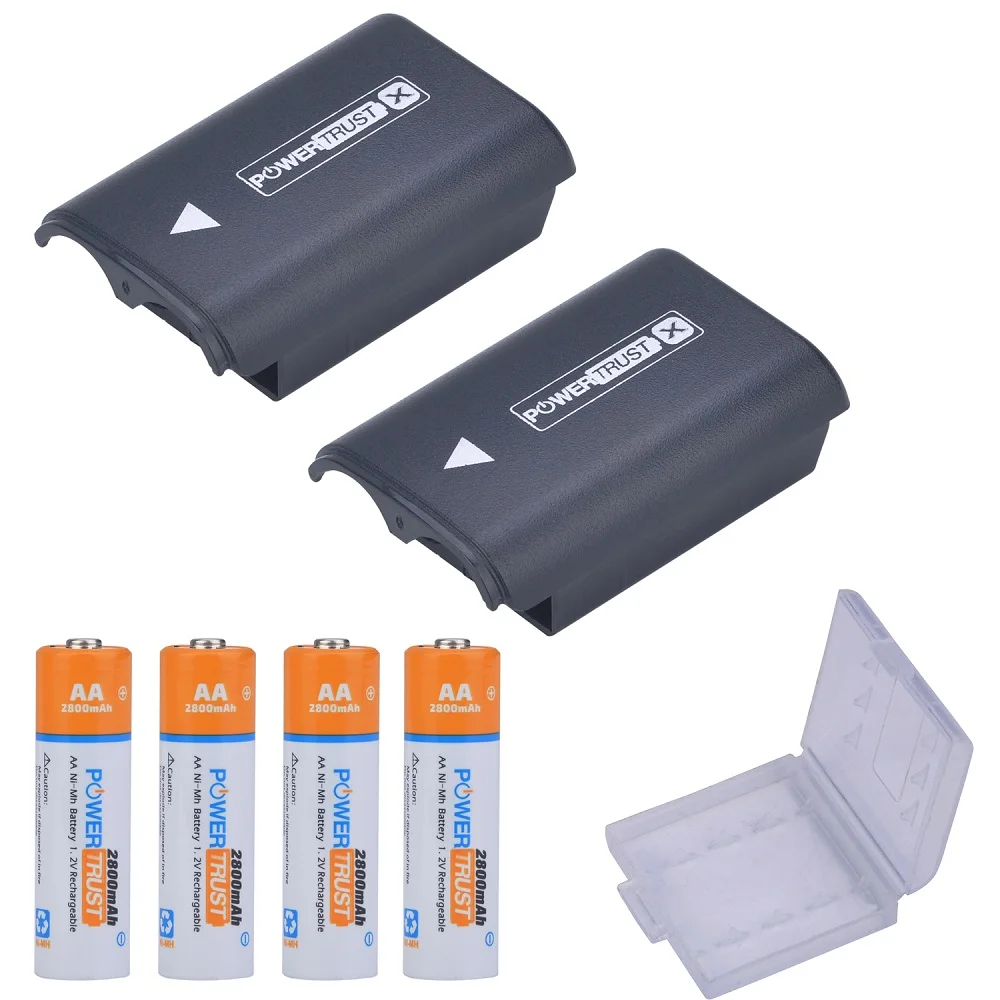 2x PowerTrust Battery Pack Cover Shell Case for Xbox 360 Wireless Controller With 4 x AA Rechargeable Battery
2x PowerTrust Battery Pack Cover Shell Case for Xbox 360 Wireless Controller With 4 x AA Rechargeable Battery