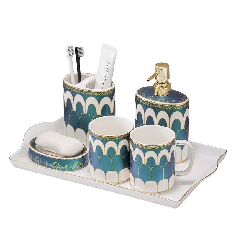 Ceramic Liquid Soap Dispenser and Dish Set, including Toothbrush Holder, Gargle Cup with Tray, Wedding Gifts Presents,Blue
Ceramic Liquid Soap Dispenser and Dish Set, including Toothbrush Holder, Gargle Cup with Tray, Wedding Gifts Presents,Blue