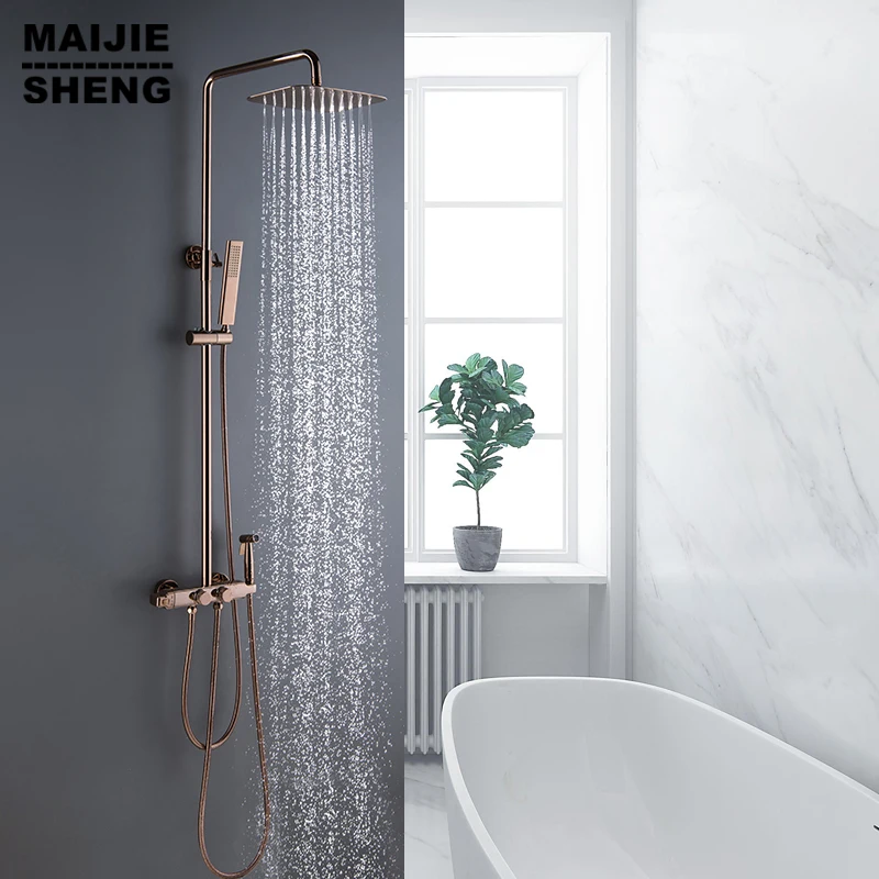 Rose Gold Constant Temperature Shower Suit Bathroom Copper Pick Faucet Booster Nozzle
Rose Gold Constant Temperature Shower Suit Bathroom Copper Pick Faucet Booster Nozzle