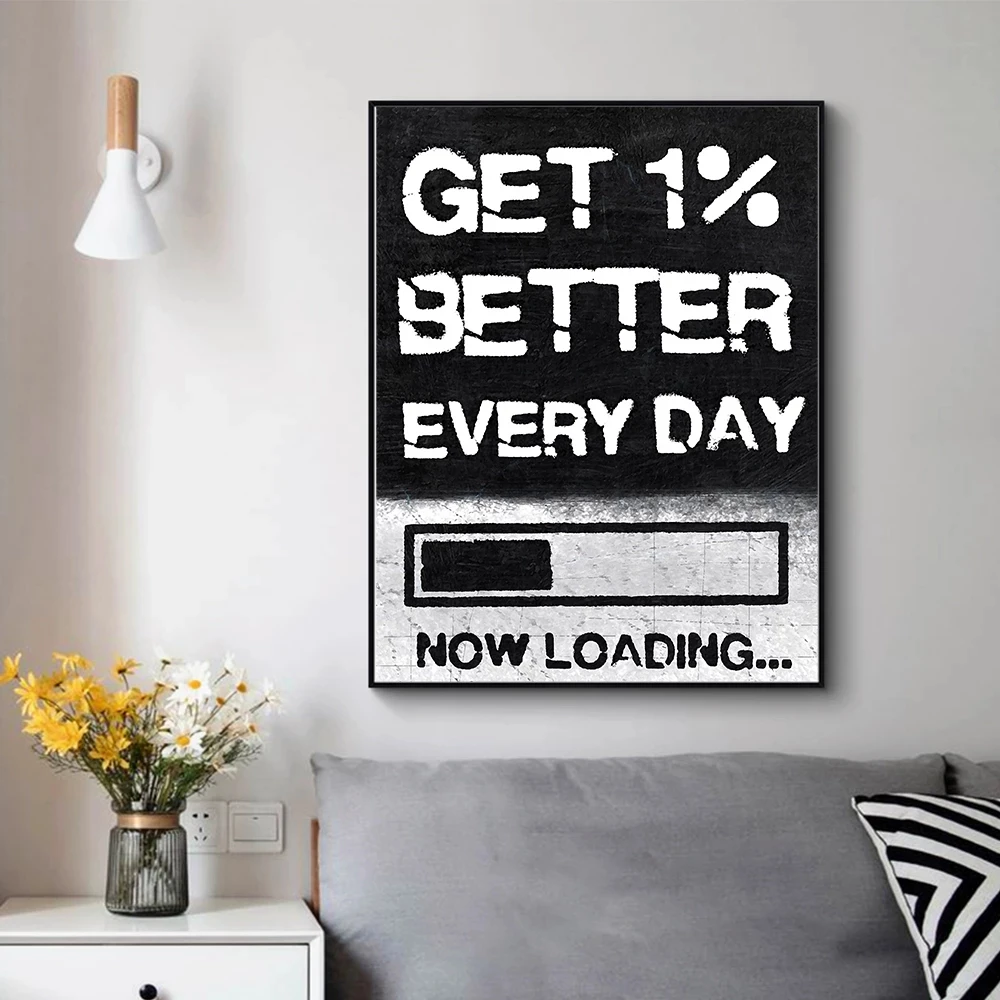 Motivational Quote Canvas Painting Get 1% Better Every Day Entrepreneur Print poster Wall Art minimalist pictures for Home Decor
Motivational Quote Canvas Painting Get 1% Better Every Day Entrepreneur Print poster Wall Art minimalist pictures for Home Decor