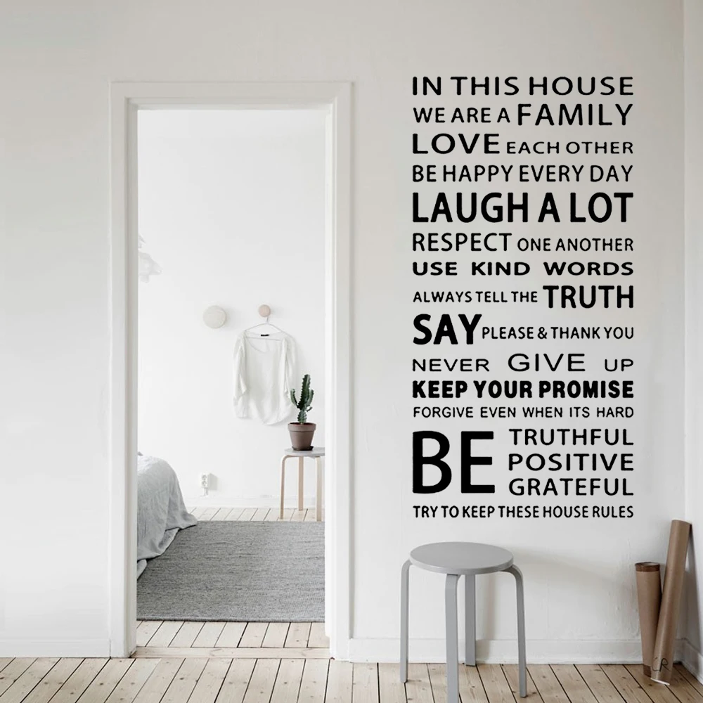 English Proverbs Wall Sticker Family House Rules Wall Stickers Decal Removable Decor Wallpapers DIY Poster Sticker for Kids Room
English Proverbs Wall Sticker Family House Rules Wall Stickers Decal Removable Decor Wallpapers DIY Poster Sticker for Kids Room