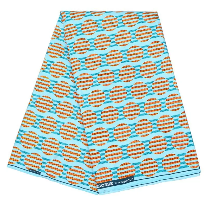 2019 Wax Fabric 100% Polyester African Orange & Sky-Blue Color Print Fabric Pagne Wax 6Yards\set
2019 Wax Fabric 100% Polyester African Orange & Sky-Blue Color Print Fabric Pagne Wax 6Yards\set