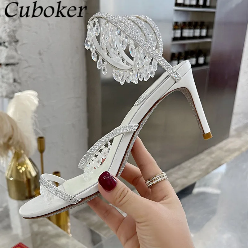 Brand Designer High Heel Women Crystal Sandals Peep Toe Ankle Strap Rhinestone Decor Bling Party Dress Shoes For Women
Brand Designer High Heel Women Crystal Sandals Peep Toe Ankle Strap Rhinestone Decor Bling Party Dress Shoes For Women