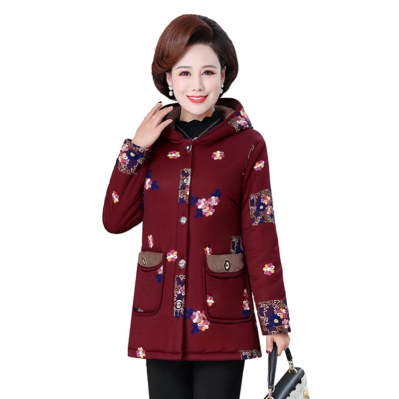 Flower Print Cotton Jacket Women Winter Coat Women Single breasted Warm Cotton Clothing Large Size Hooded Plus Velvet Coat 221
Flower Print Cotton Jacket Women Winter Coat Women Single breasted Warm Cotton Clothing Large Size Hooded Plus Velvet Coat 221