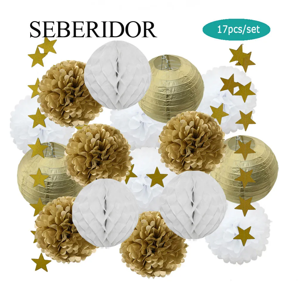 Wedding Birthday Party Favor Gold White Set Round Paper Lantern Kids Boy Girl Baptism Decor DIY Ball Honeycomb Stars Banner
Wedding Birthday Party Favor Gold White Set Round Paper Lantern Kids Boy Girl Baptism Decor DIY Ball Honeycomb Stars Banner