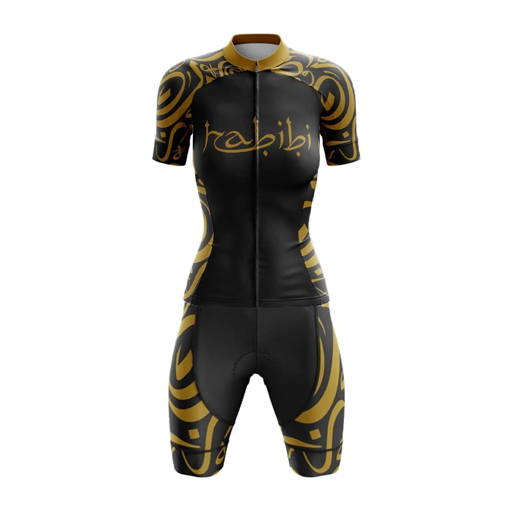 HABIBI Black Cycling Jersey Set Women Short Sleeve Bib Shorts Gel Breathable Pad Bike Jersey Suit Ropa Mujer
HABIBI Black Cycling Jersey Set Women Short Sleeve Bib Shorts Gel Breathable Pad Bike Jersey Suit Ropa Mujer