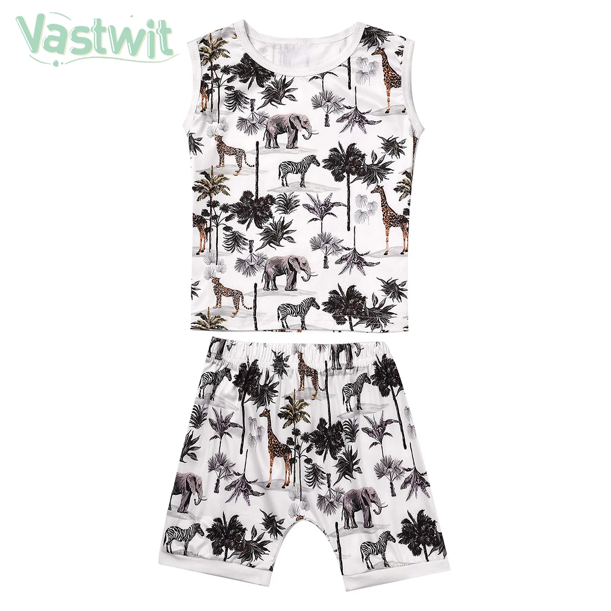 2021 Summer Baby Boys Clothing Cartoon Animal Print Toddler Girls Clothes Set Sleeveless Vest Tops and Shorts Bloomers 2Pcs Suit
2021 Summer Baby Boys Clothing Cartoon Animal Print Toddler Girls Clothes Set Sleeveless Vest Tops and Shorts Bloomers 2Pcs Suit
