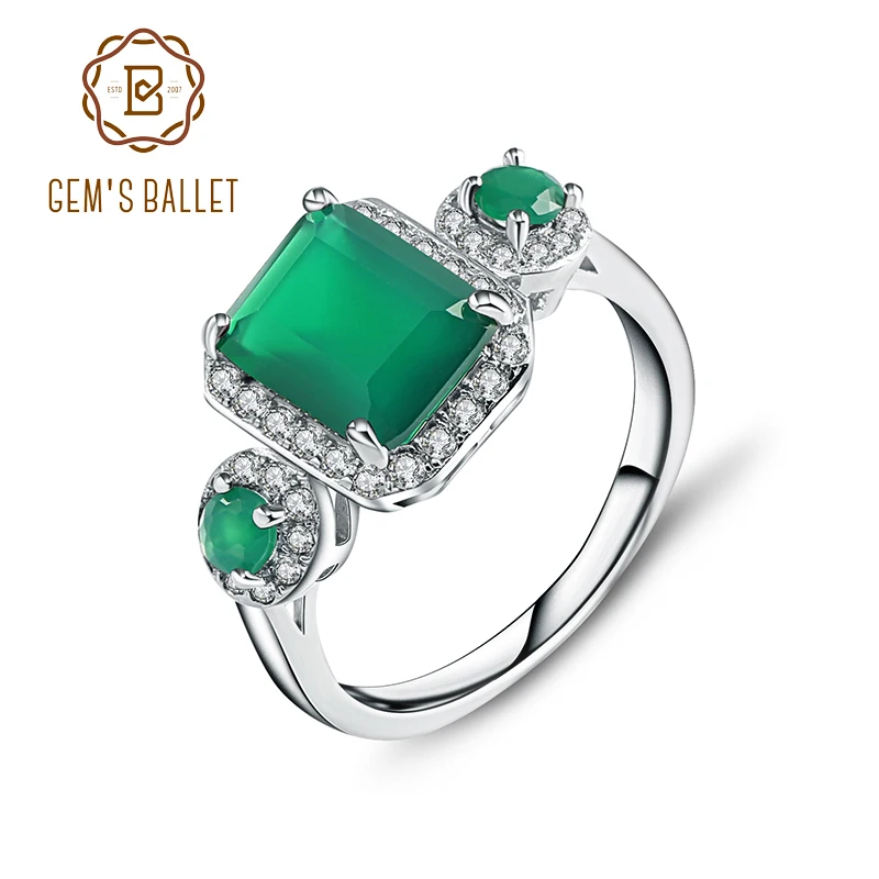 Gem's Ballet 2.28Ct Emerald Cut Natural Green Agate Gemstone Vintage Rings Solid 925 Sterling Silver Fine Jewelry For Women
Gem's Ballet 2.28Ct Emerald Cut Natural Green Agate Gemstone Vintage Rings Solid 925 Sterling Silver Fine Jewelry For Women