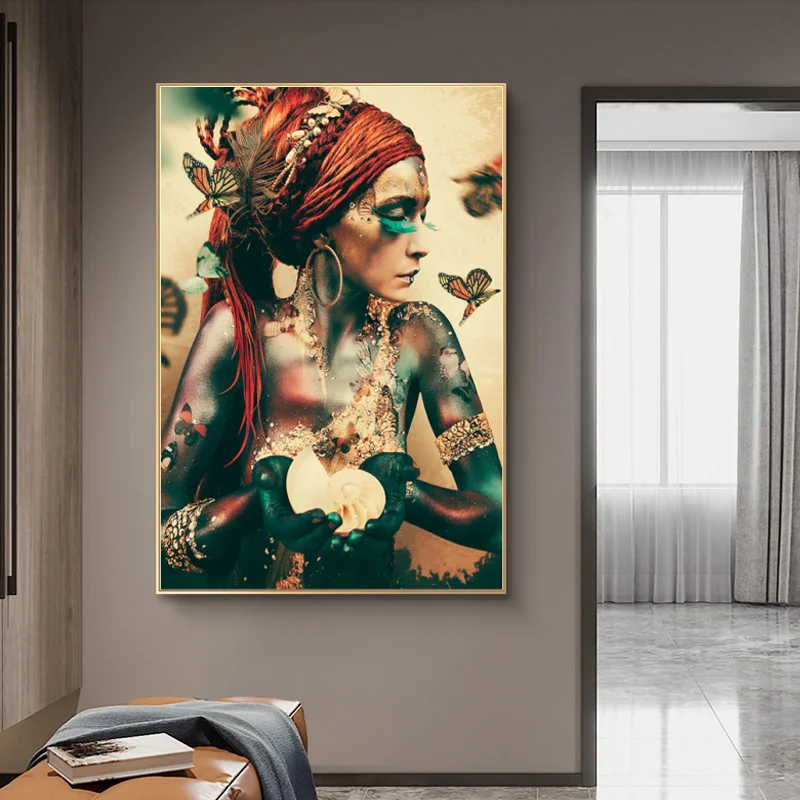 African Woman with Butterfly Canvas Art Posters And Prints Modern Colorful Girl Paintings on the Wall Art Pictures Home Decor
African Woman with Butterfly Canvas Art Posters And Prints Modern Colorful Girl Paintings on the Wall Art Pictures Home Decor