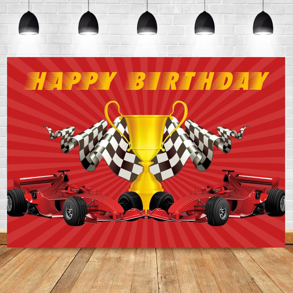 Laeacco Happy Birthday Racing Car Boy Championship Trophy Black White Grid Flags Red Party Photo Backdrop Photography Background
Laeacco Happy Birthday Racing Car Boy Championship Trophy Black White Grid Flags Red Party Photo Backdrop Photography Background