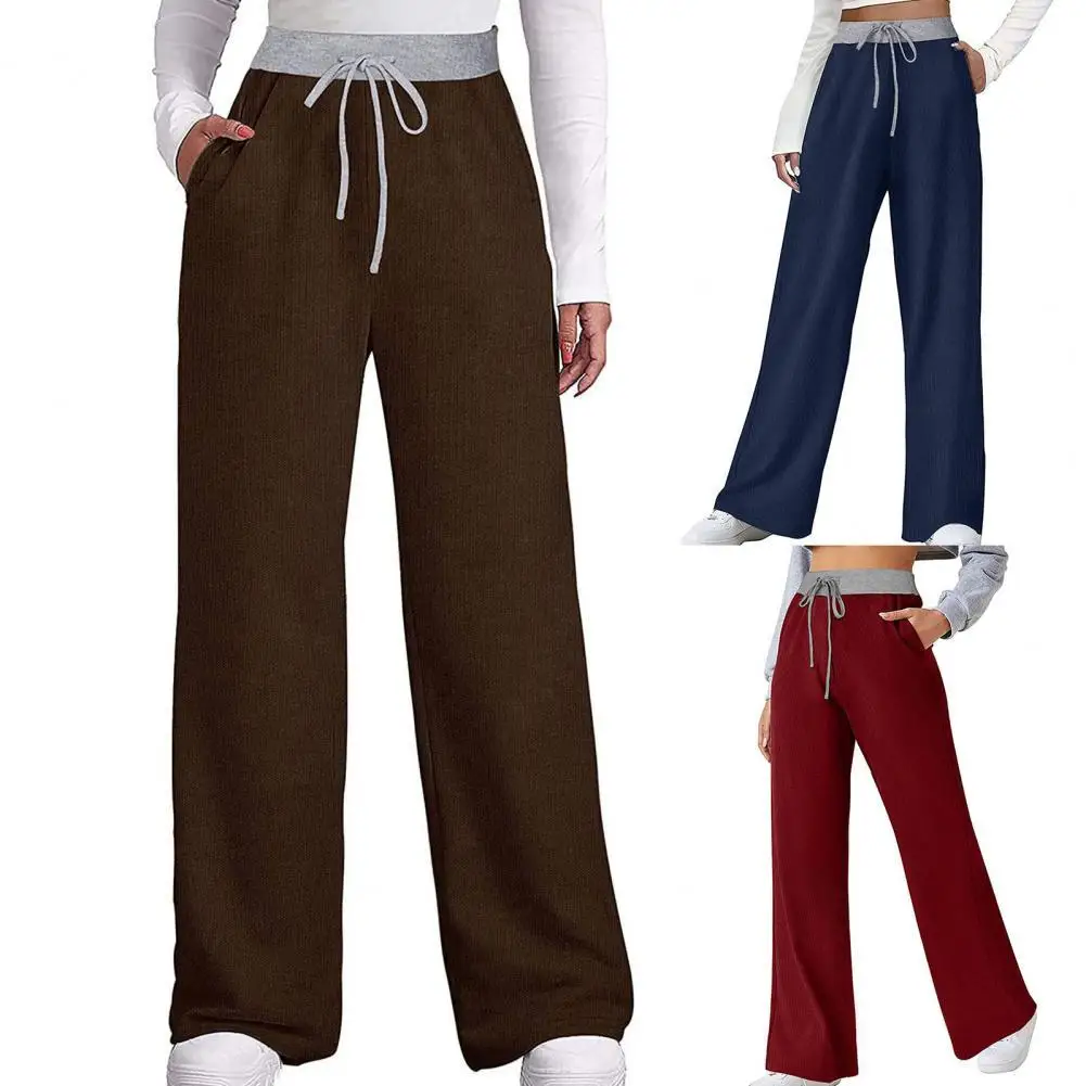 Women Pants Solid Color Elastic Waist Drawstring Loose Autumn Sweatpants for Jogging
Women Pants Solid Color Elastic Waist Drawstring Loose Autumn Sweatpants for Jogging