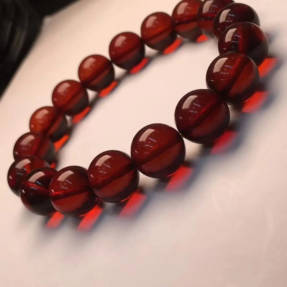 Natural Blood Red Amber Round Beads Bracelet Women 11.5mm Gift Stretch Red Amber Bracelet Reiki AAAAAA
Natural Blood Red Amber Round Beads Bracelet Women 11.5mm Gift Stretch Red Amber Bracelet Reiki AAAAAA